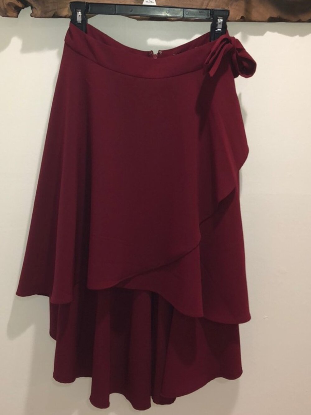 Express Burgundy A-Line High-Low Skirt size 4 - Picture 3 of 5